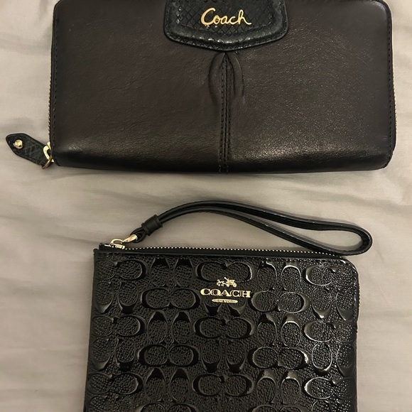Coach Black Wallet and Wristlet Set - Picture 1 of 5